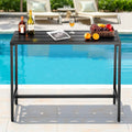 Outdoor Bar Table 120cm Rectangle Waterproof Metal Patio Counter