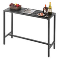 Outdoor Bar Table 120cm Rectangle Waterproof Metal Patio Counter