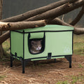 Heated Cat House Cuboid Shelter Adjustable Temperature Timer 900D Green