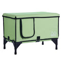 Heated Cat House Cuboid Shelter Adjustable Temperature Timer 900D Green