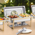 VEVOR Chafing Dish 4Qt 2 Pack Stainless Steel Buffet Warmer Catering