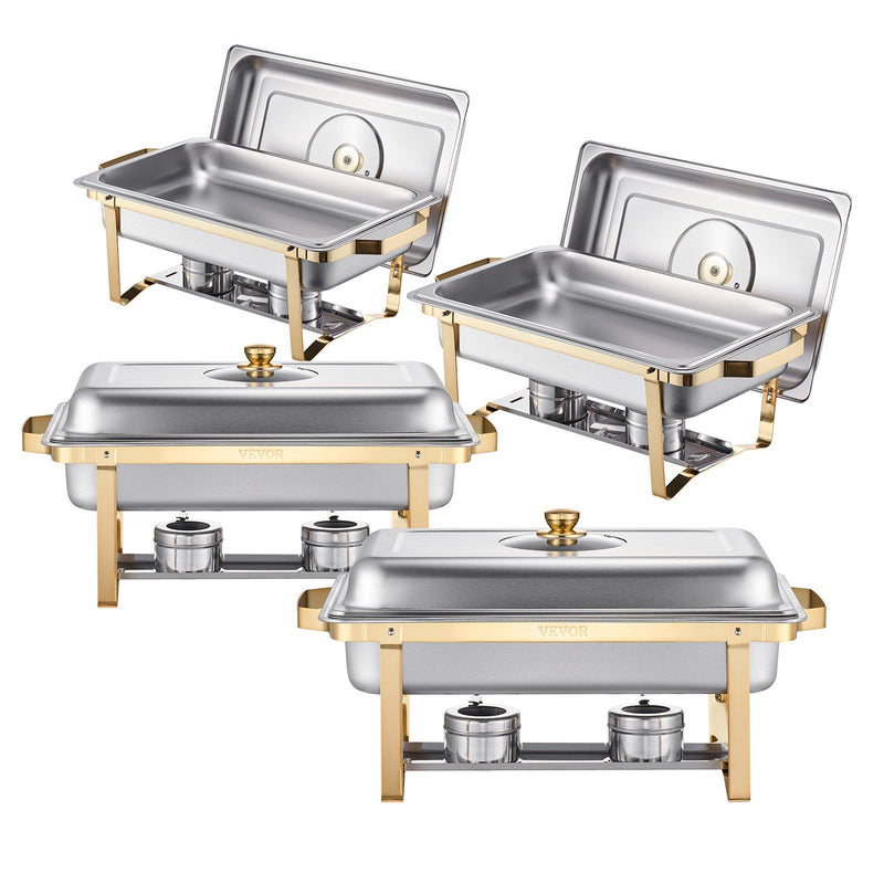 Chafing Dish 8Qt 4 Pack Stainless Steel Buffet Warmer Catering Server