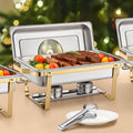 Chafing Dish 8Qt 4 Pack Stainless Steel Buffet Warmer Catering Server