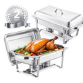 Chafing Dish 2 Pack 8Qt Fullsize Stainless Steel Buffet Pan