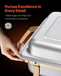 Chafing Dish Set 8Qt 4 Pack Stainless Steel Full & Half Size Pans