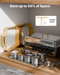 Chafing Dish Set 8Qt 4 Pack Stainless Steel Full & Half Size Pans