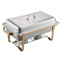 Chafing Dish Set 8Qt 4 Pack Stainless Steel Full & Half Size Pans