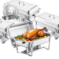8Qt Chafing Dish 4 Pack Stainless Steel Rectangle Buffet