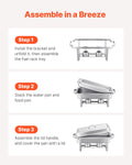 8Qt Chafing Dish 4 Pack Stainless Steel Rectangle Buffet