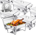 8Qt Chafing Dish Buffet Set 6 Pack Full Size Stainless Steel