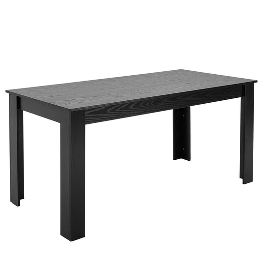 Rectangle Dining Table 63" Wood 4-6 Seat Black Conference Desk