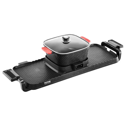 Smokeless Hot Pot Grill 2300W 2-in-1 Electric BBQ Removable Pot