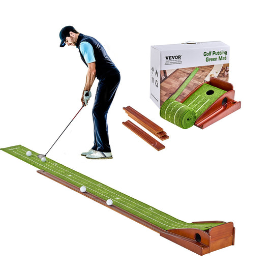 Golf Putting Mat 1 Hole Indoor Training Auto Ball Return Alignment