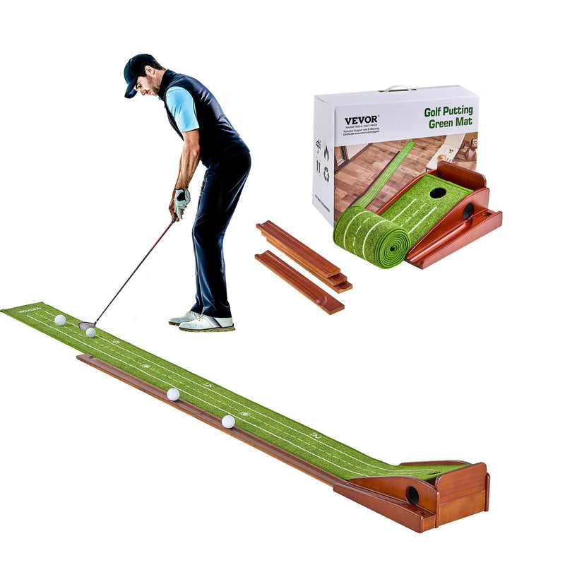 Golf Putting Mat 1 Hole Indoor Training Auto Ball Return Alignment