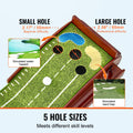 Golf Putting Mat 5 Hole Indoor Green Auto Ball Return Practice Aid