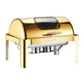 Roll Top Chafing Dish 9Qt Stainless Steel Buffet Catering Warmer