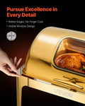 Roll Top Chafing Dish 9Qt Stainless Steel Buffet Catering Warmer