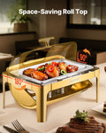 Roll Top Chafing Dish 9Qt Stainless Steel Buffet Catering Warmer