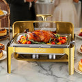 Roll Top Chafing Dish 9Qt Stainless Steel Buffet Catering Warmer