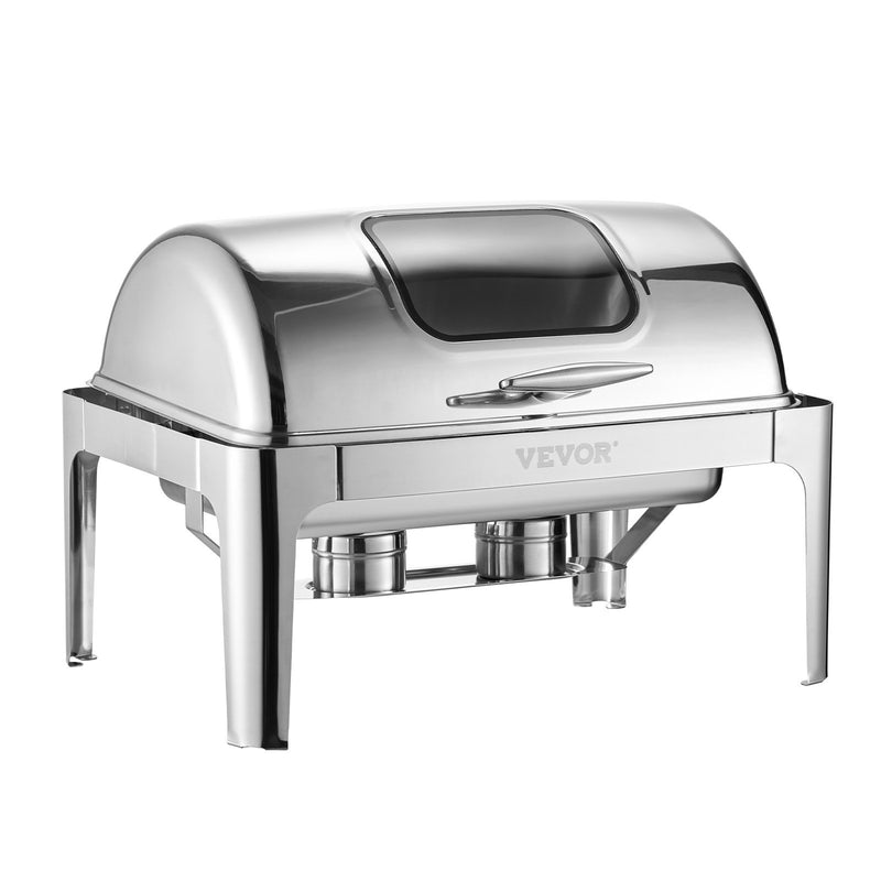 Roll Top Chafer 9Qt Stainless Steel Catering Buffet Warmer Server