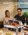 Roll Top Chafer 9Qt Stainless Steel Catering Buffet Warmer Server