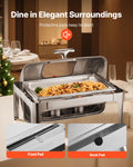 Roll Top Chafer 9Qt Stainless Steel Catering Buffet Warmer Server