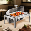 Roll Top Chafer 9Qt Stainless Steel Catering Buffet Warmer Server