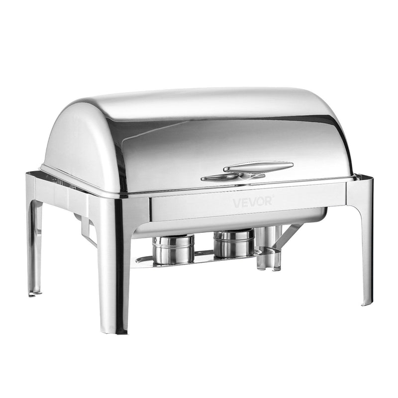 VEVOR Roll Top Chafing Dish 9Qt Stainless Steel Buffet Catering Warmer