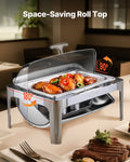 VEVOR Roll Top Chafing Dish 9Qt Stainless Steel Buffet Catering Warmer