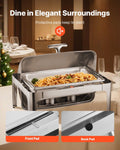 VEVOR Roll Top Chafing Dish 9Qt Stainless Steel Buffet Catering Warmer
