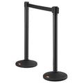 Crowd Control Stanchion 2-Pack 6.5FT Black Retractable Belt Queue