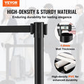 Crowd Control Stanchion 2-Pack 6.5FT Black Retractable Belt Queue