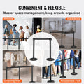 Crowd Control Stanchion 2-Pack 6.5FT Black Retractable Belt Queue