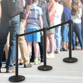 Crowd Control Stanchion 2-Pack 6.5FT Black Retractable Belt Queue