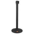 Crowd Control Stanchion 2-Pack 6.5FT Black Retractable Belt Queue