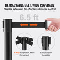 Crowd Control Stanchions 6-Pack Retractable Queue Barriers 6.5FT