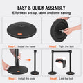 Crowd Control Stanchions 6-Pack Retractable Queue Barriers 6.5FT