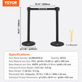 Crowd Control Stanchions 6-Pack Retractable Queue Barriers 6.5FT