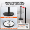 Crowd Control Stanchions 2-Pack 11FT Black Retractable Belt Queue