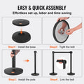 Crowd Control Stanchions 2-Pack 11FT Black Retractable Belt Queue
