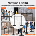Crowd Control Stanchions 2-Pack 11FT Black Retractable Belt Queue