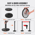 Crowd Control Stanchions 2-Pack 11FT Red Retractable Belt Queue