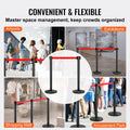 Crowd Control Stanchions 2-Pack 11FT Red Retractable Belt Queue