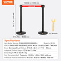 Crowd Control Stanchions 2-Pack 11FT Red Retractable Belt Queue