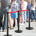 Crowd Control Stanchions 2-Pack 11FT Red Retractable Belt Queue