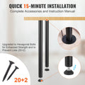Adjustable Desk Legs 711mm Steel Set 4 544kg Heavy Duty Black