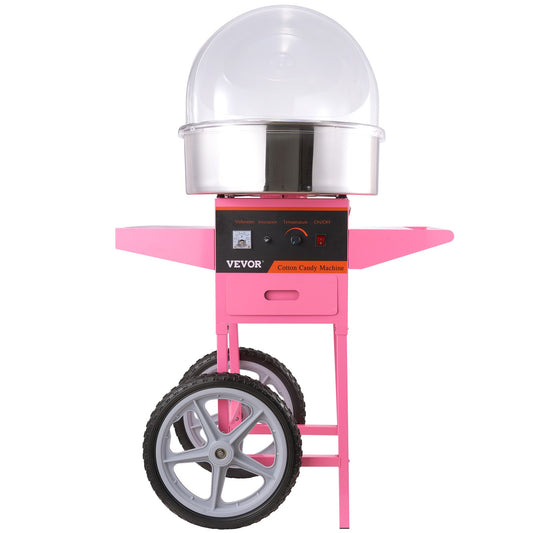 Cotton Candy Machine 1000W with Cart & Cover Sugar Floss Maker