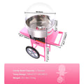 Cotton Candy Machine 1000W with Cart & Cover Sugar Floss Maker