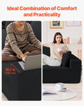 Modular L Shaped Sectional Sofa Chaise Corduroy Black