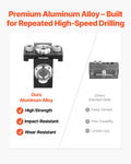 Doweling Jig Kit Aluminum 6.4/7.9/15mm Drill Bits Woodworking Tool